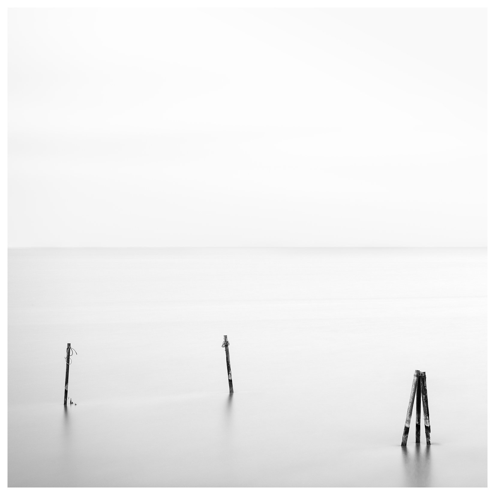 Minimalist Fine Art Black and White Seascape photograph.