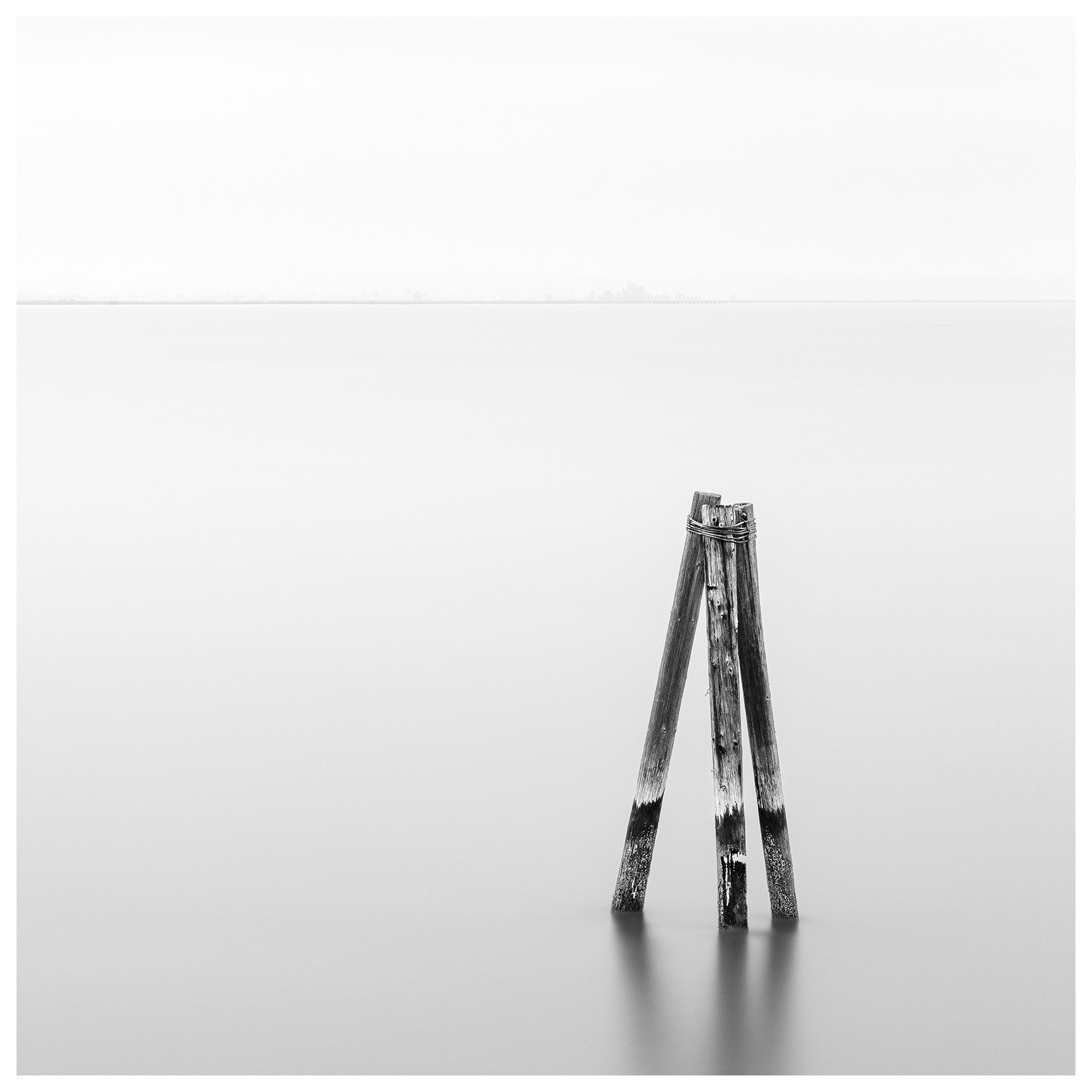 Minimalist Fine Art Black and White Seascape photograph.