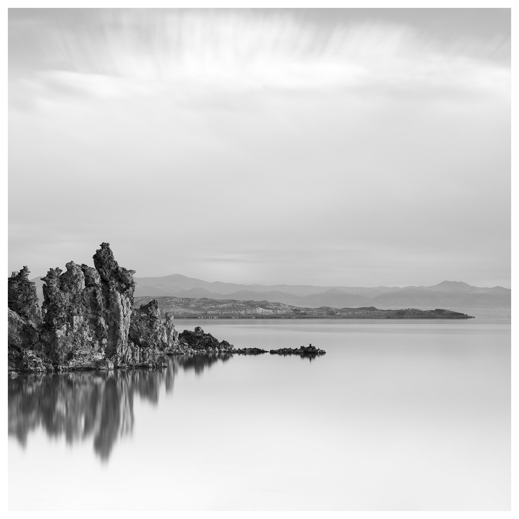 Fine Art Black and White Landscape photograph of Mono Lake Sunrise