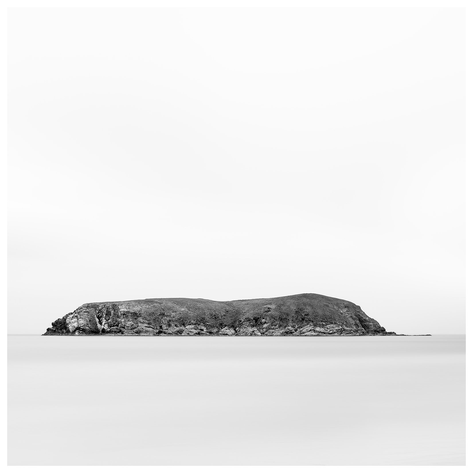 Fine Art Black and White seascape photograph of Hunters Island, Gold Beach, Oregon