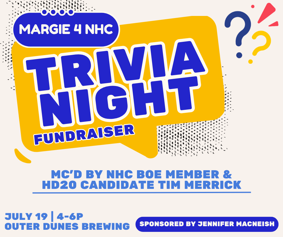 A Trivia Night Fundraiser for Margie! Hosted by Jennifer Macneish MC'd by NHC BOE Member and HD20 Candidate Tim Merrick