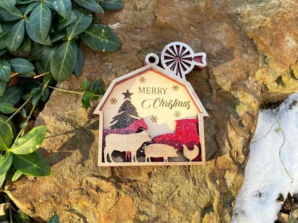 Lasered christmas ornament 