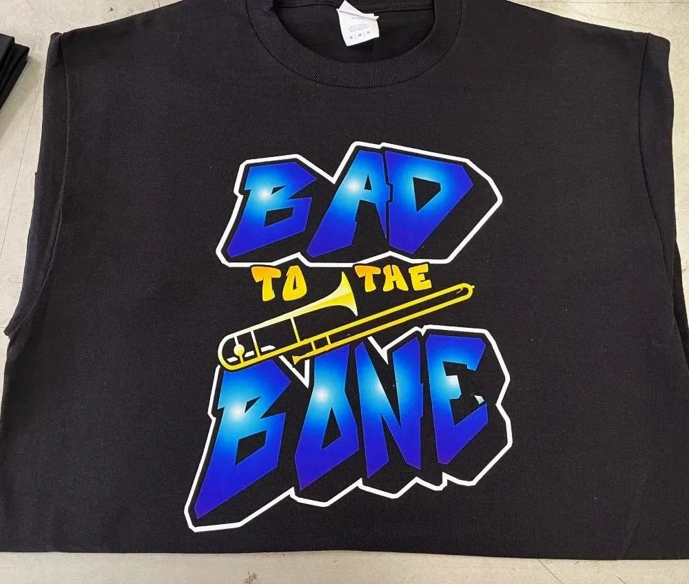 DTF Heat-Pressed Trombone shirts for Dallas Center-Grimes School in Des Moines, Iowa