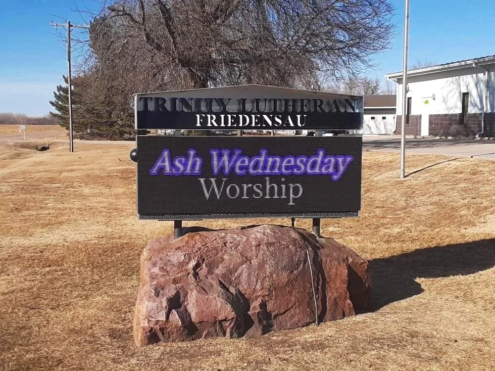Electric sign made for Trinity Lutheran Church - Friedemsau 