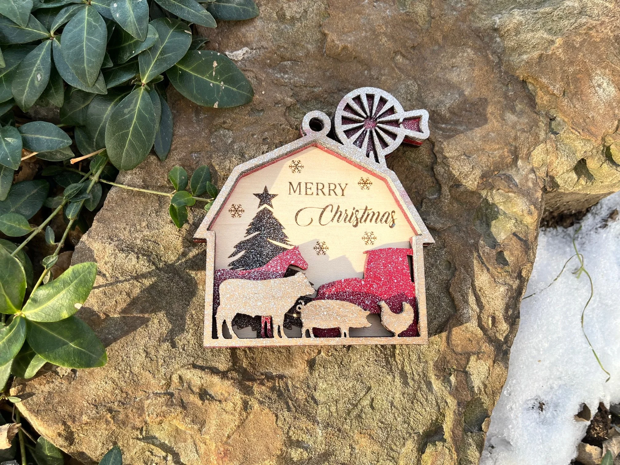 Christmas Farm Ornament