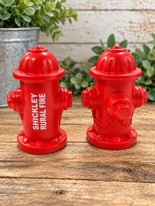 Fire hydrant stress balls for Shickley Fire & Rescue in Nebraska 