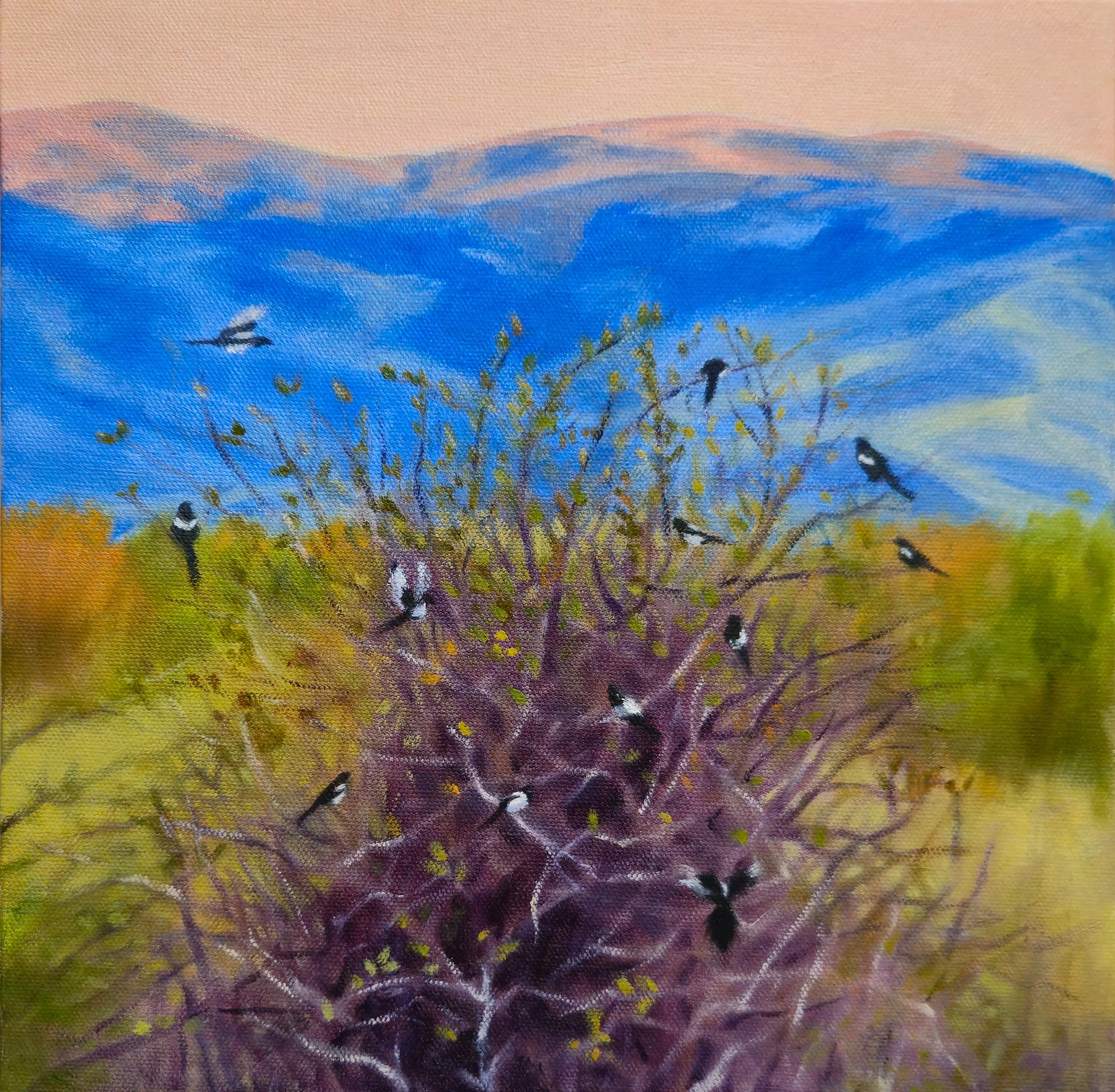 The Magpie Tree
12 x 12"
Oils on canvas
Original available - $750