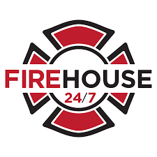 Firehouse logo with a red and black emblem and the text 'FIREHOUSE 24/7'.