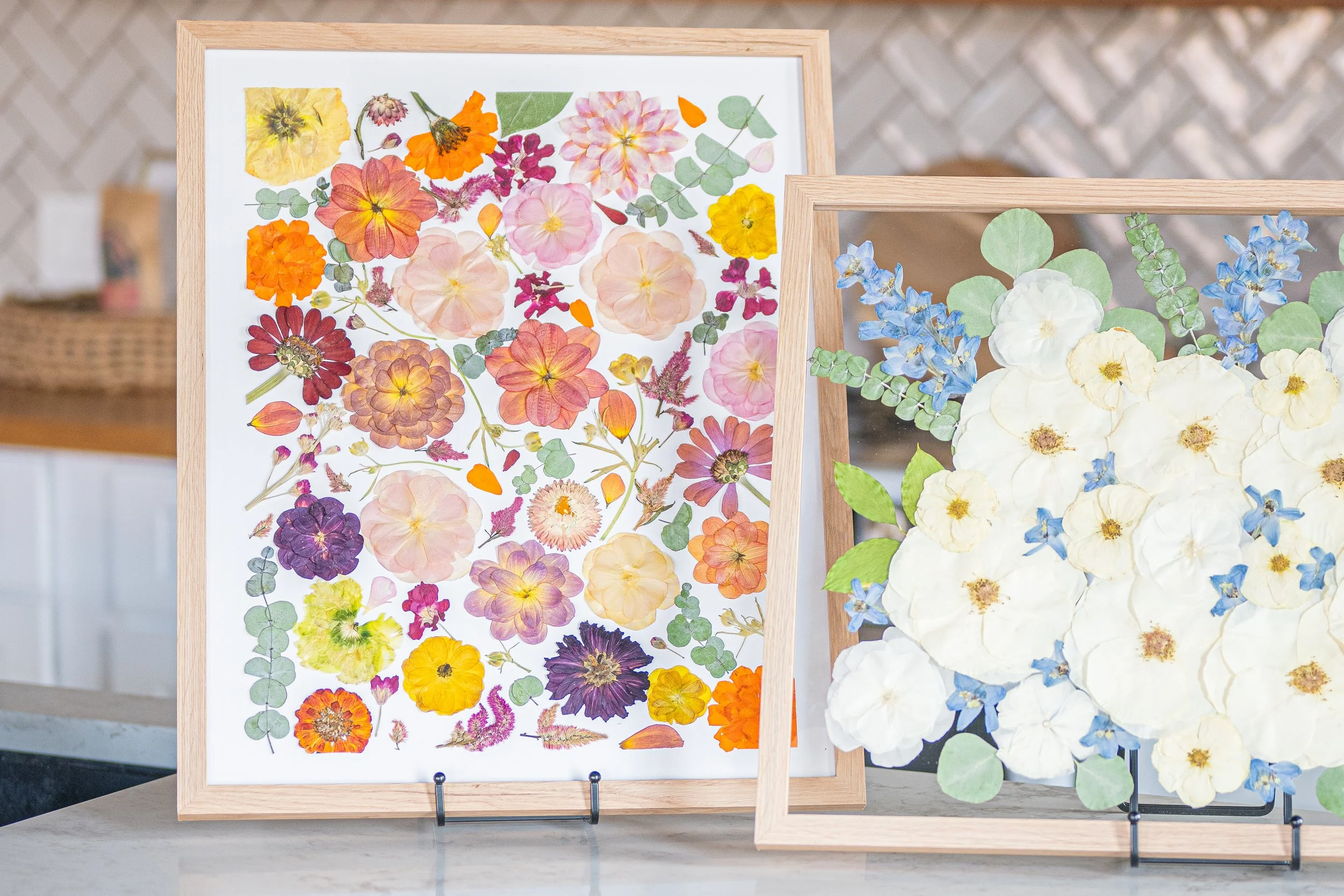 Preserved wedding bouquet in a custom frame by Florentis Flower Preservation in Canton, Ohio