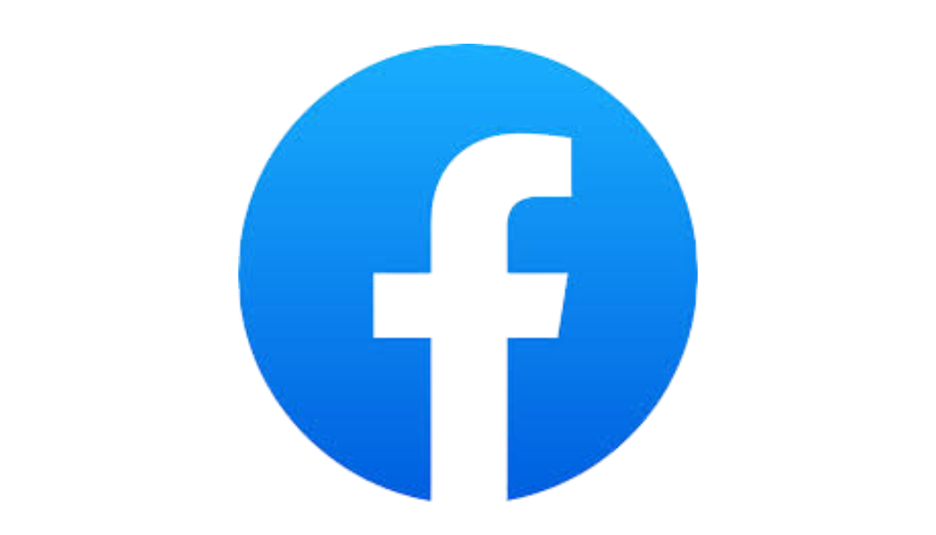 Facebook logo with a blue circular background and a stylized white lowercase 'f' in the center.