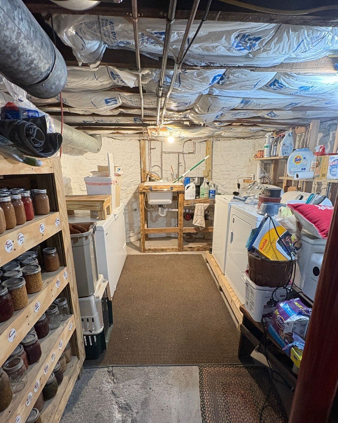 Before &rarr; After: Drylok for the win 🏆

These walls went from dark, musty stone to clean, bright, and sealed with Drylok. Huge difference with just one product.
Sealed out moisture, reduced mustiness, and added reflection to brighten the whole ro