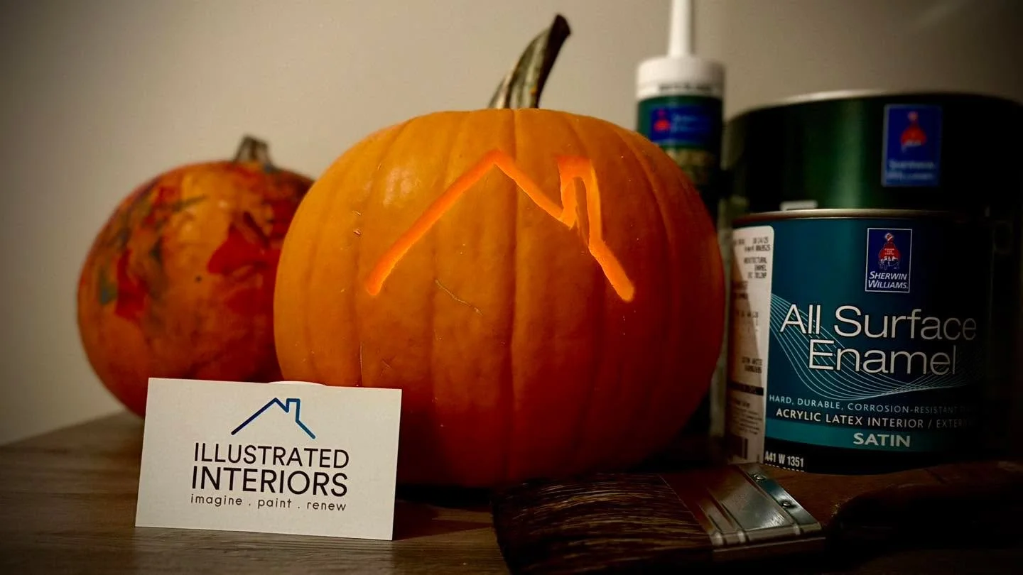 A little Halloween spirit from our family to yours 🎃
The one on the left was painted by our tiniest artist 👶
From my family to yours, Happy Halloween! 

🏠 mention code PUMPKIN10 for 10% off interior projects secured on our fall calendar by Novembe