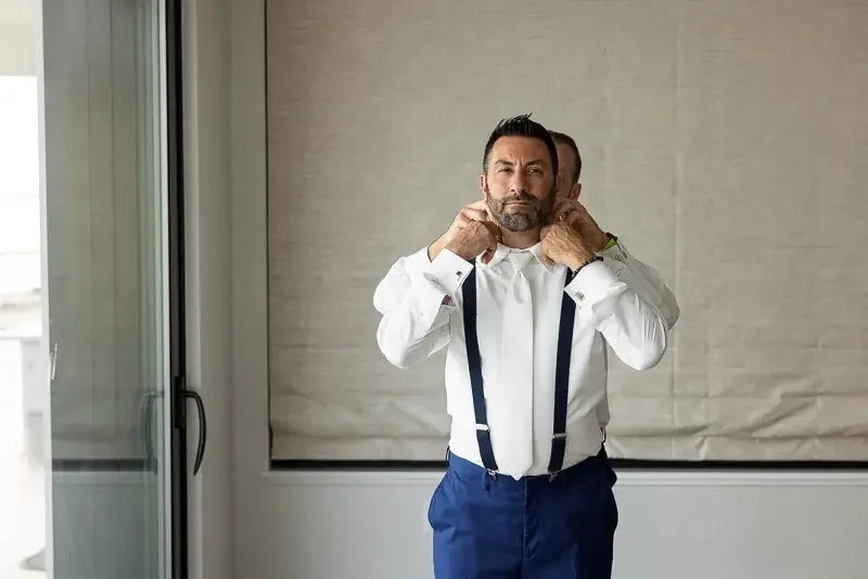 Groom Getting Ready on Wedding Day