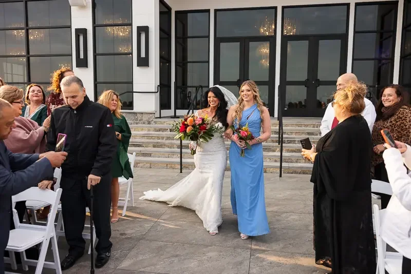 Bride Walks Down the Aisle with Her Daughter