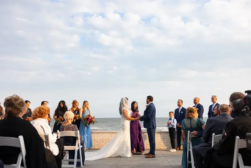 Oceanfront Wedding Ceremony at Fall Tyde