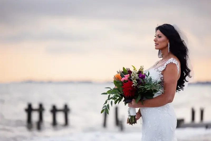 Bride Portrait by the Ocean