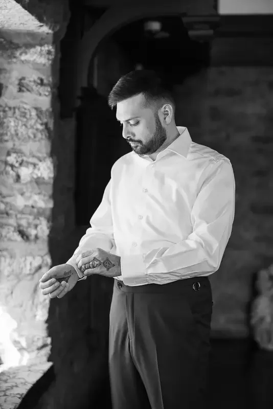 Saint Clements Castle groom getting ready