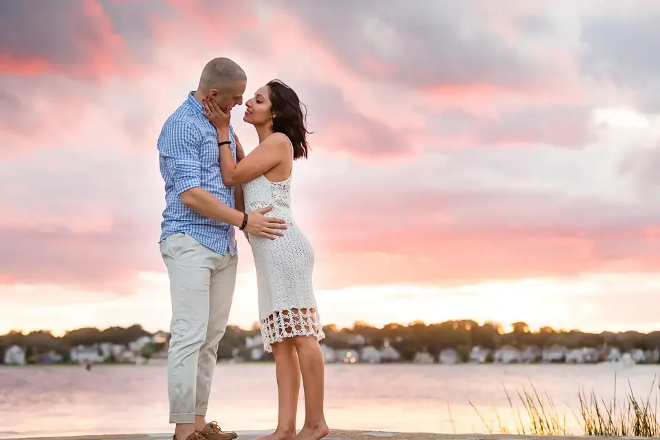 Intimate Sunset Engagement Portrait