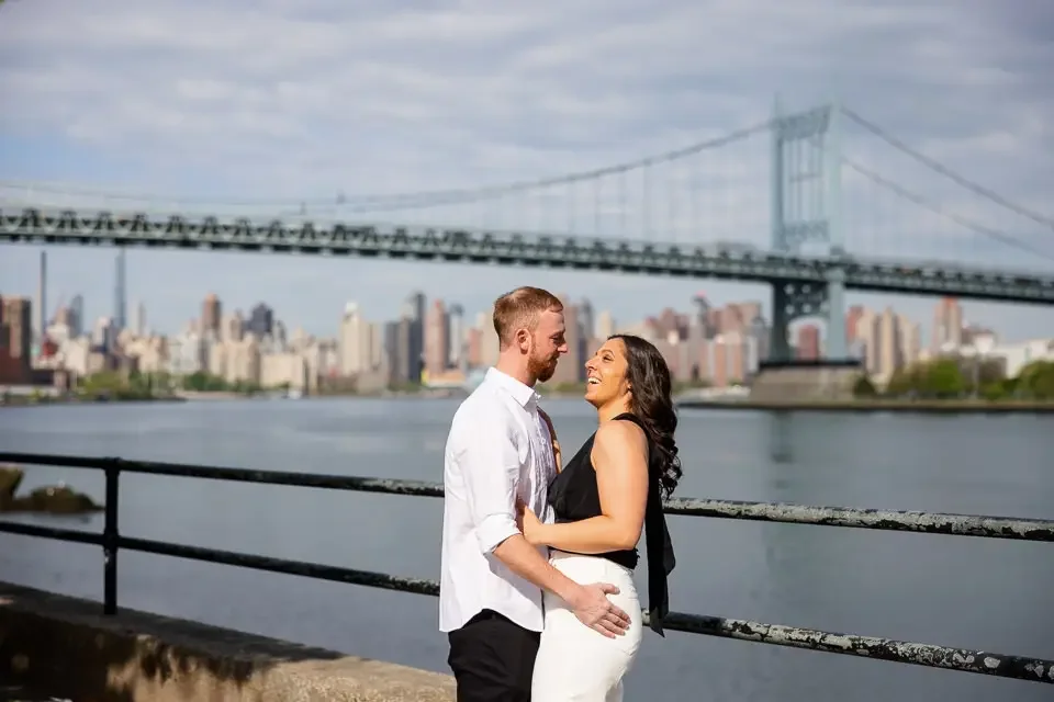 Astoria Park Engagement with NYC Skyline