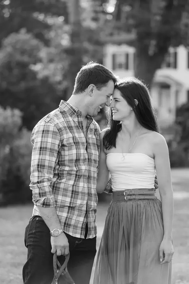Black and White Engagement Portrait in Westport