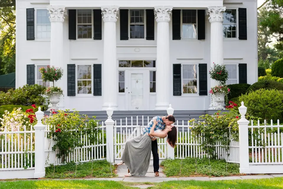 Classic Westport Engagement Session at White Colonial Home