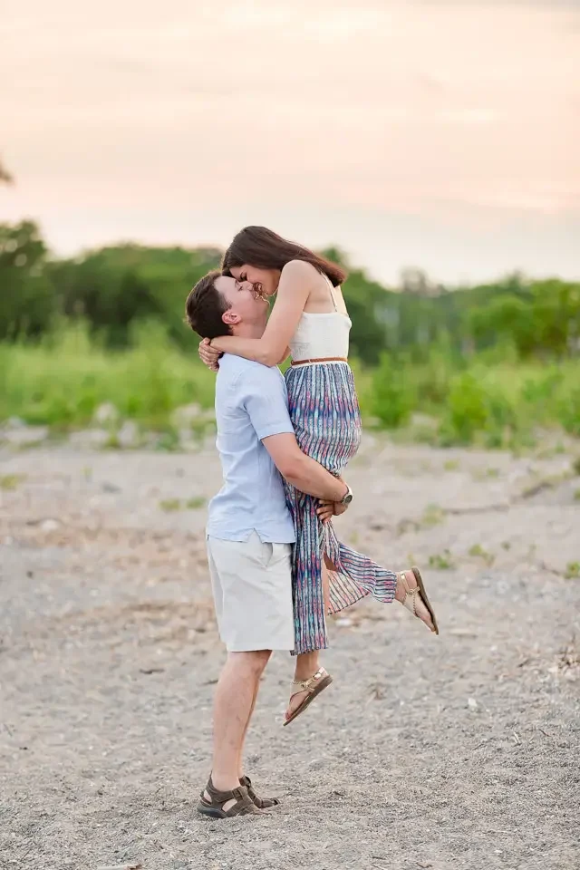 Playful Beach Engagement in Westport, Connecticut