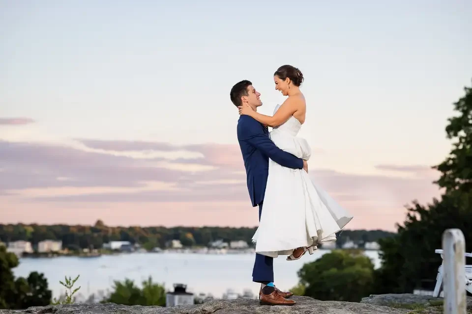 Romantic Sunset Wedding Portrait