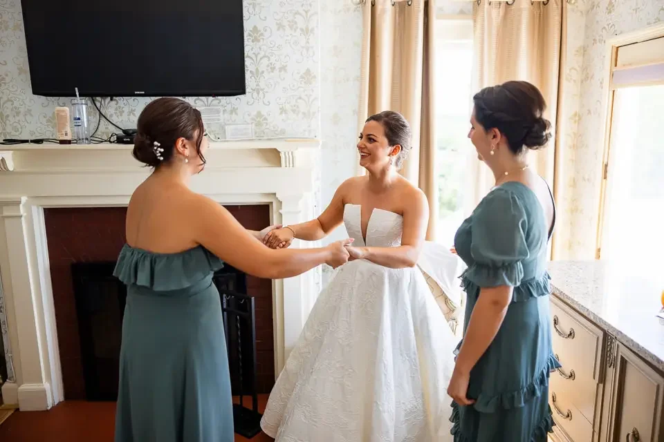 Bride Sharing a Calm Moment Before the Ceremony