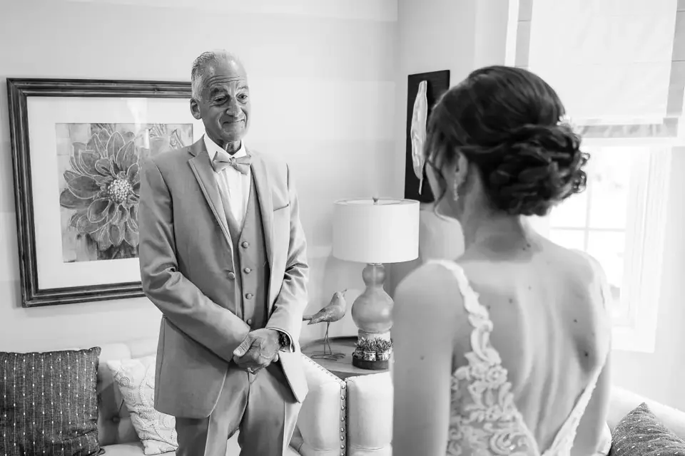 Father First Look Wedding Moment