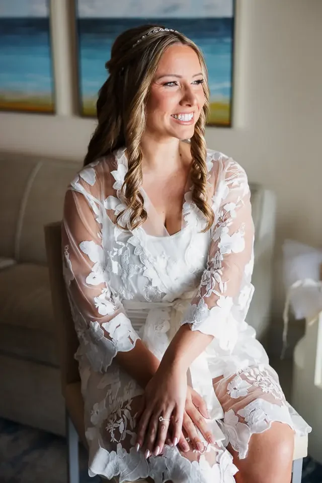 Bride Smiling During Wedding Morning Preparations