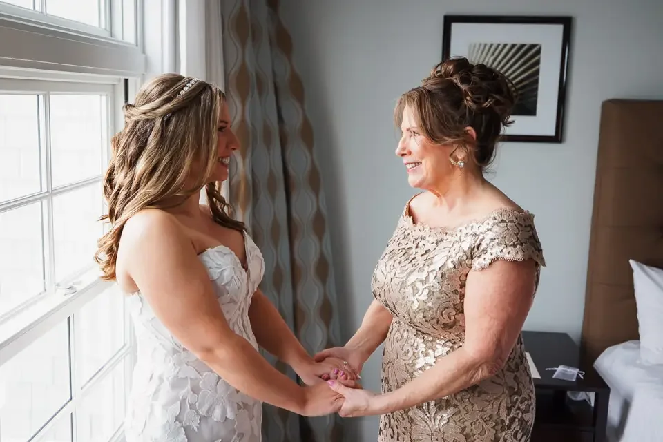 Bride and Mother Emotional Getting Ready Moment