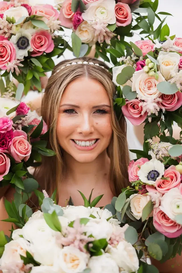 Creative Bridal Portrait with Floral Details