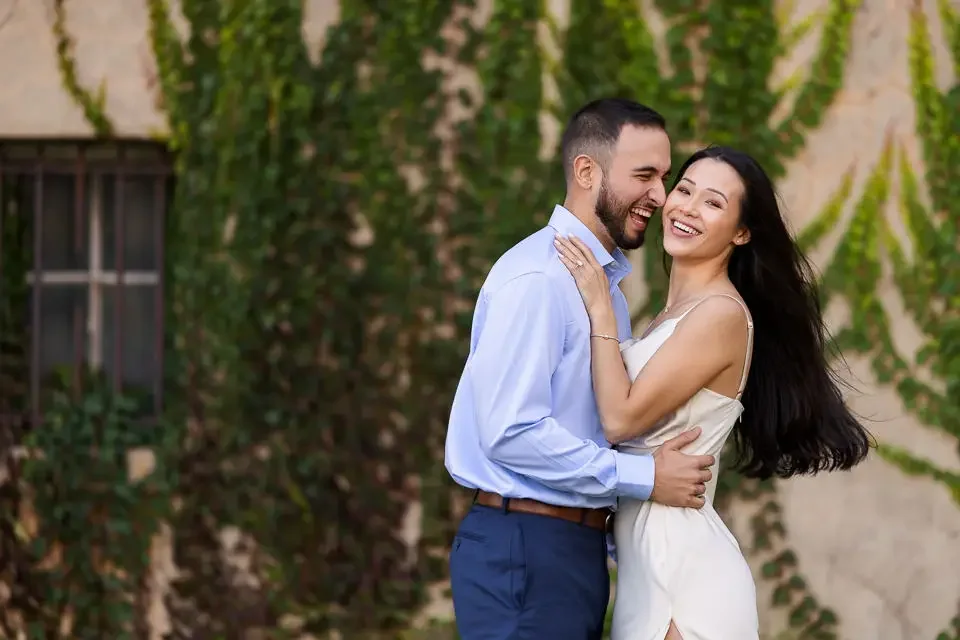 Ivy Wall Engagement Portrait