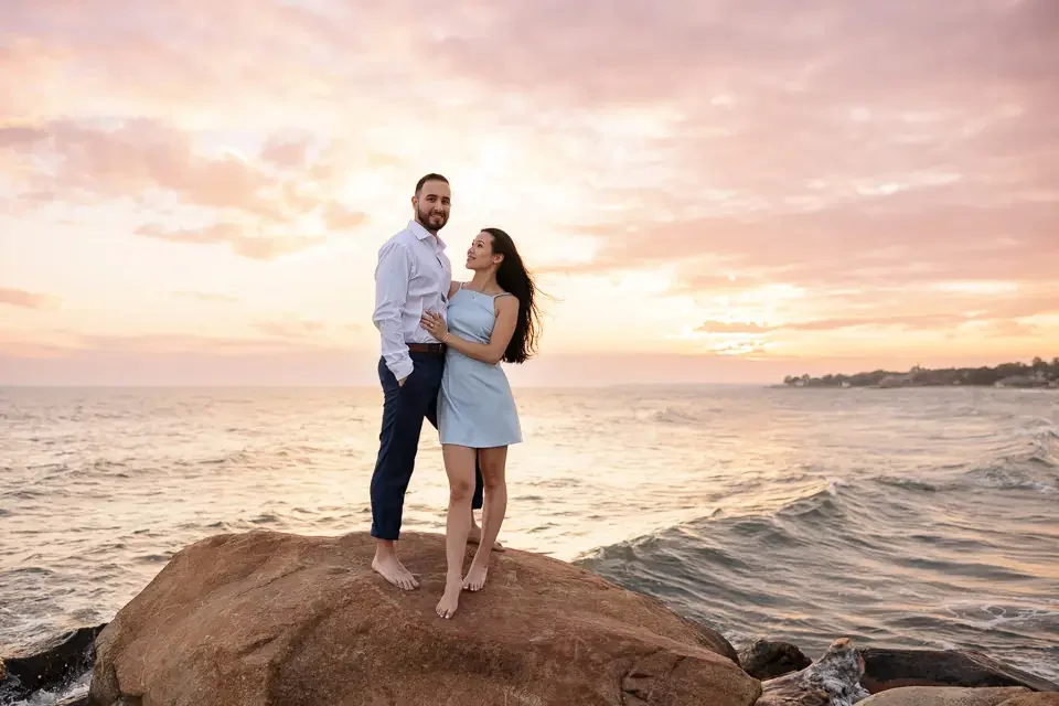 Ocean Sunset Engagement Portrait