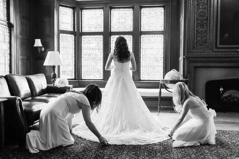 Bride Getting Ready with Bridesmaids