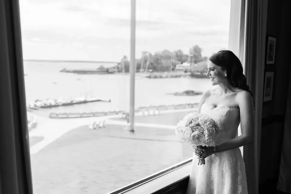 Bride with Bouquet Before the Ceremony