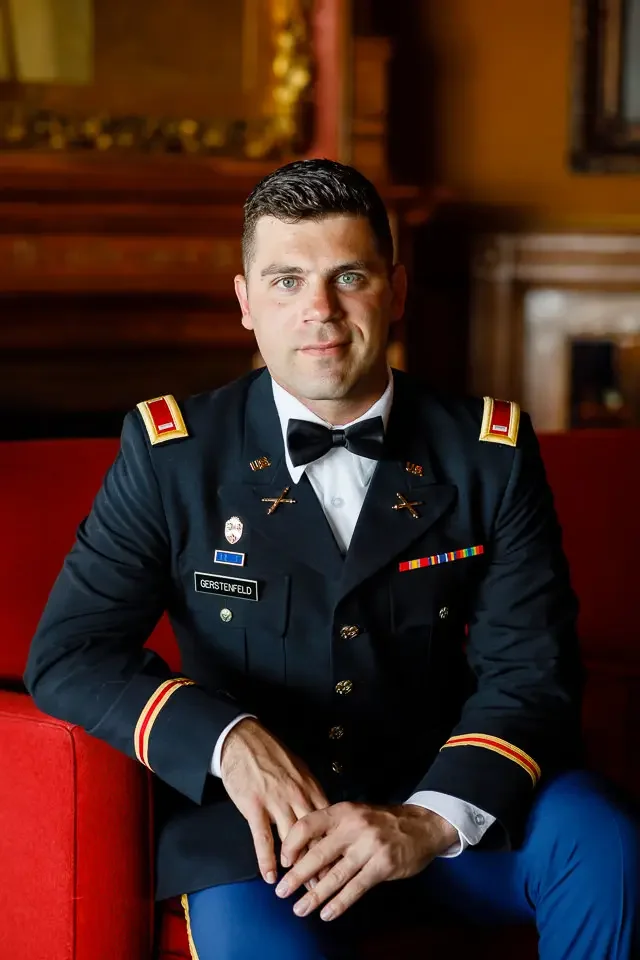 Groom Portrait in Military Dress Uniform