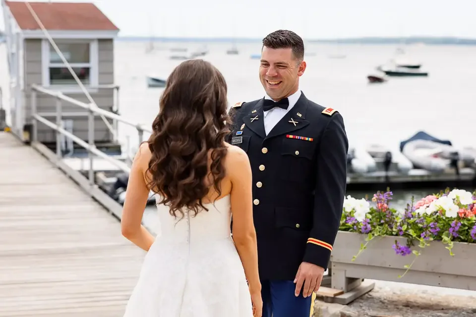 Waterfront First Look Before the Ceremony