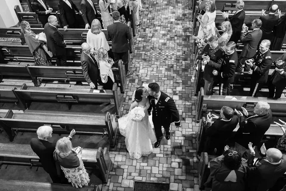 Wedding Recessional Kiss