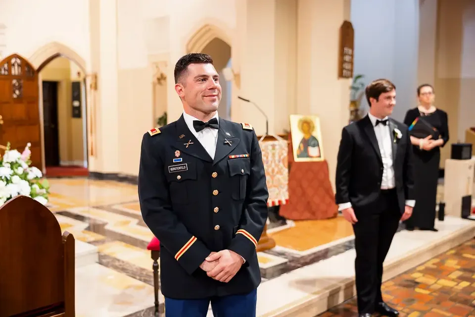 Groom Waiting at the Altar