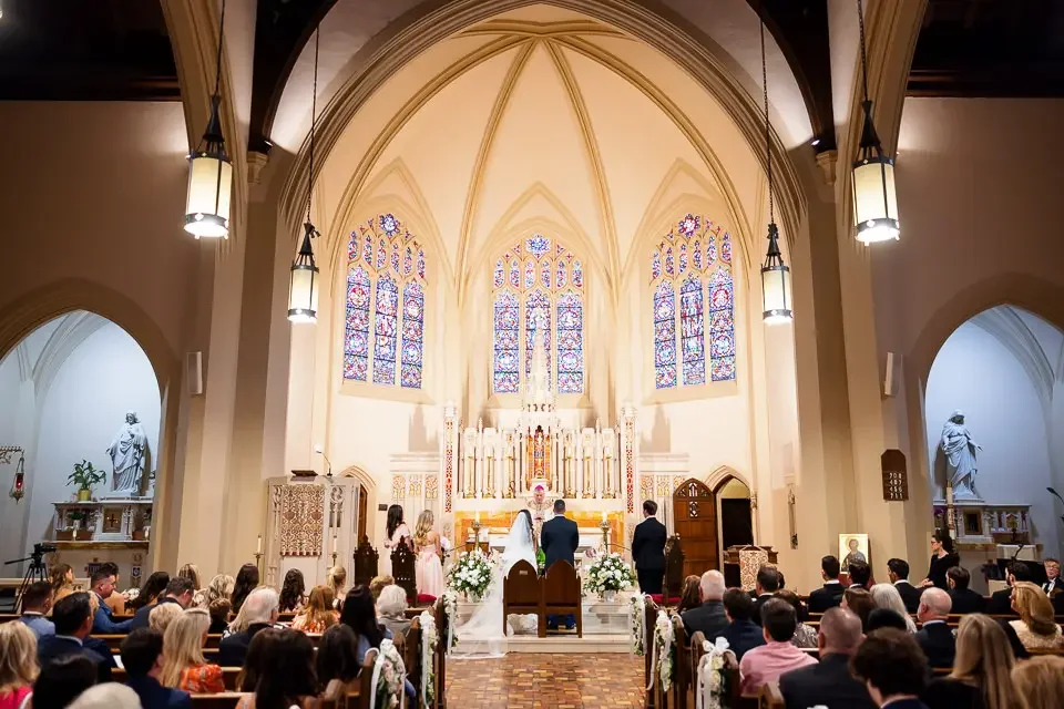 Church Wedding Ceremony Wide View