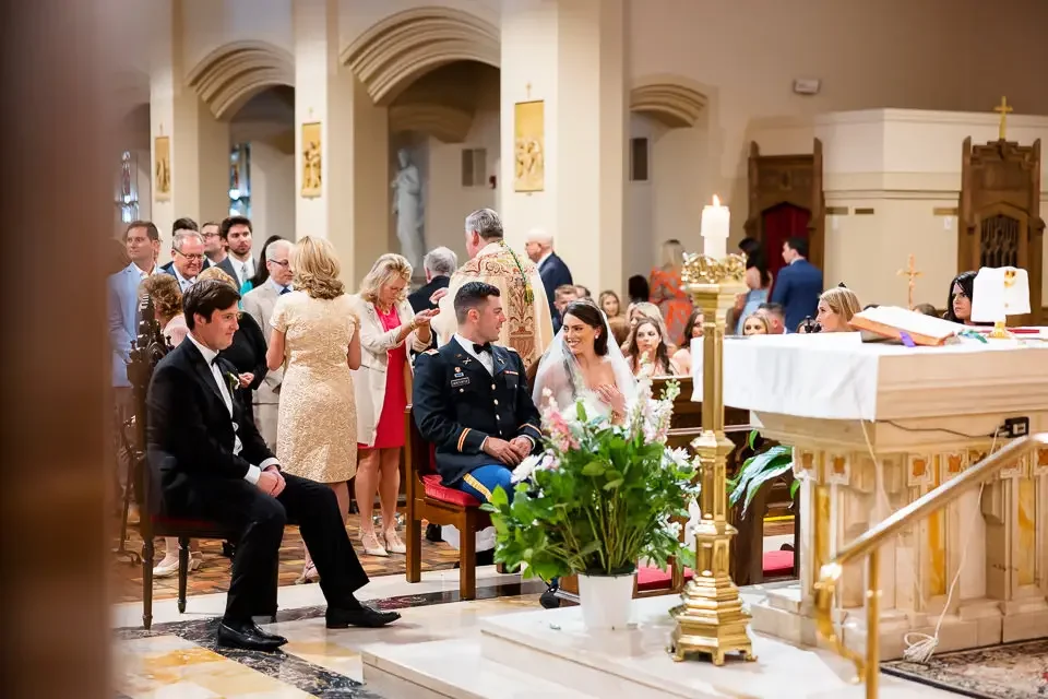 Bride and Groom Seated During Ceremony