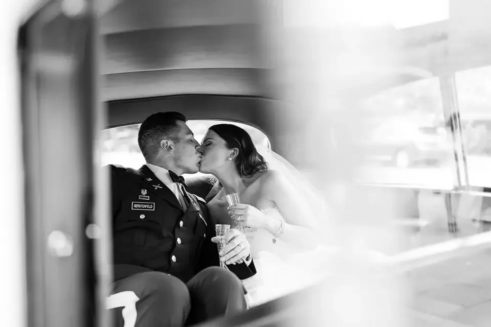 Wedding Getaway Car Kiss