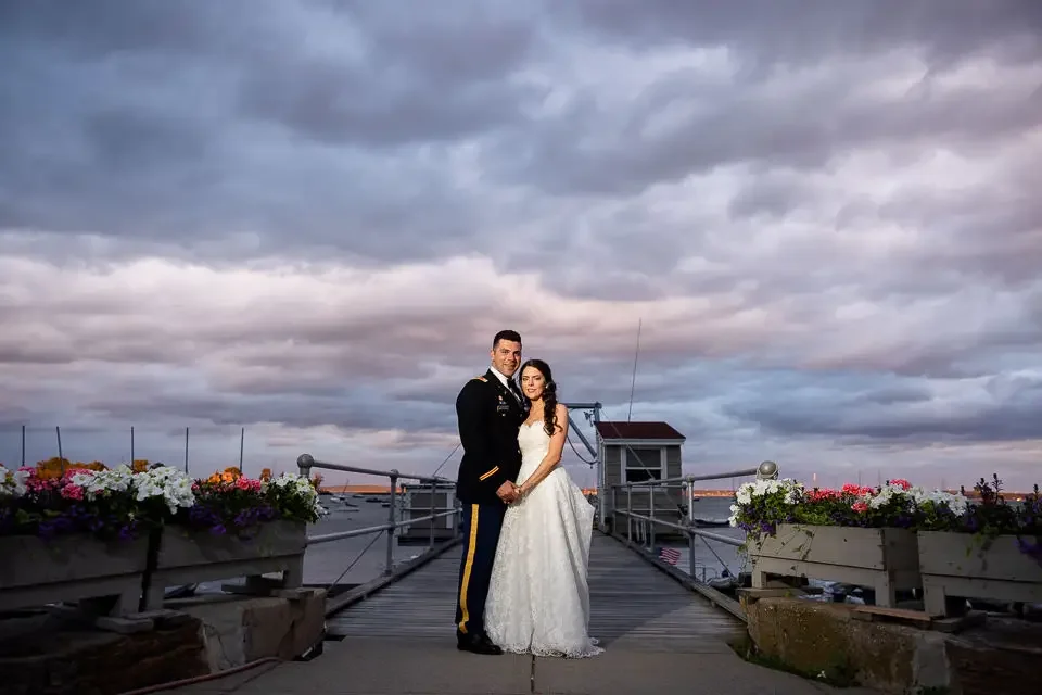 Wide Waterfront Wedding Portrait