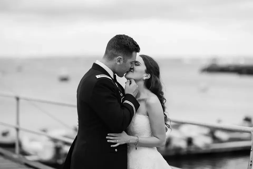 Waterfront Wedding Kiss