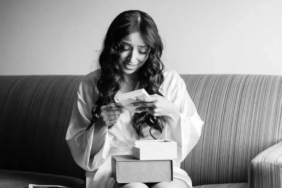 Bride Reading a Wedding Day Letter