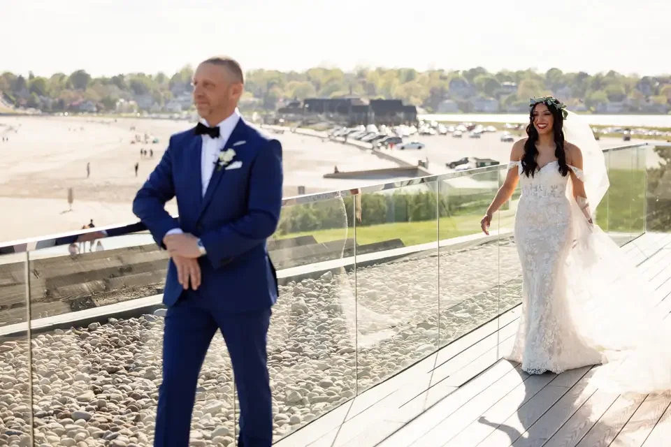 Rooftop First Look Overlooking the Ocean