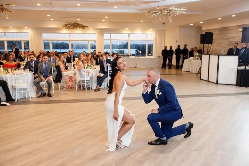 Playful Wedding Reception Moment
