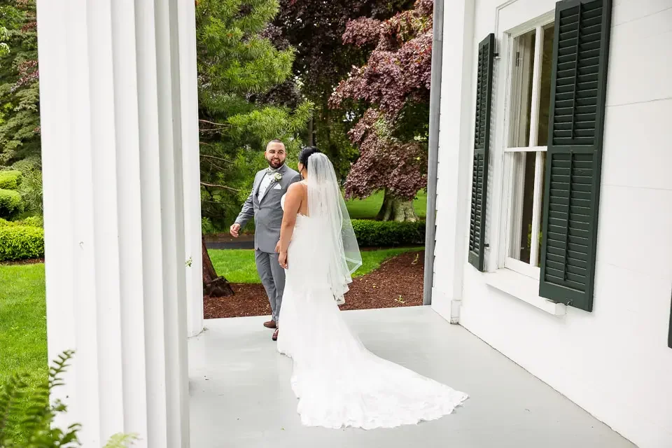 Emotional First Look Wedding Portrait