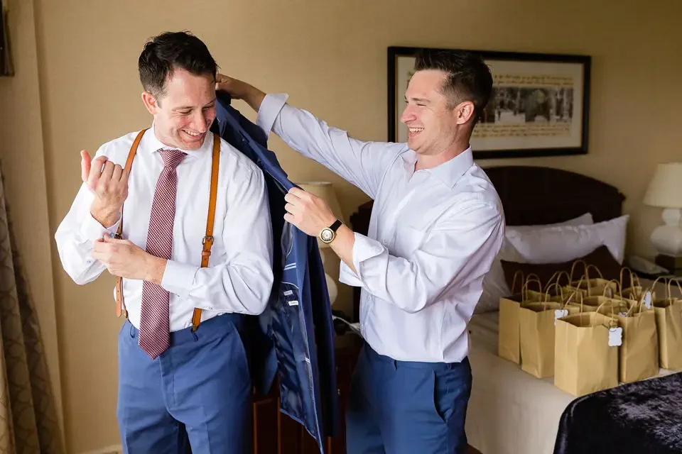 Groom Prep With Friends Before Ceremony